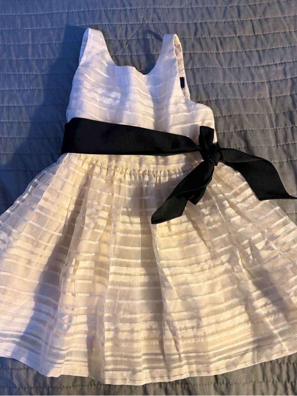 Ralph Lauren Cream Party Dress with Black Waist Sash